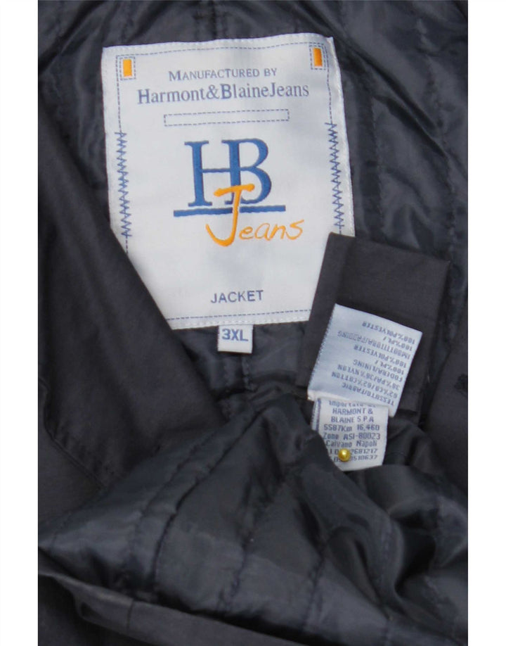 Harmont & Blaine Mens Overcoat UK 46 3XL Navy Blue Cotton