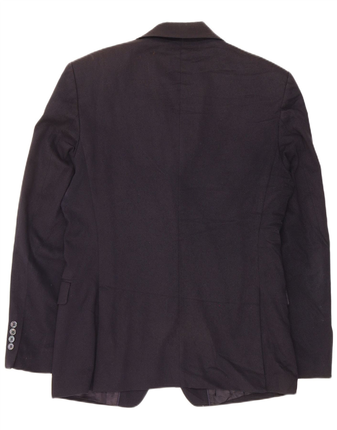 Zara Mens 2 Button Blazer Jacket EU 48 Medium Navy Blue Cotton