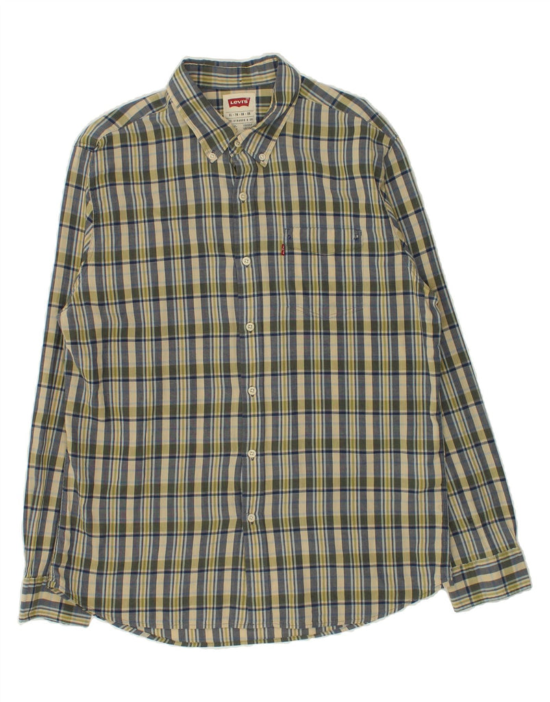 LEVI'S Mens Shirt XL Beige Check Cotton | Vintage Levi's | Thrift | Second-Hand Levi's | Used Clothing | Messina Hembry 