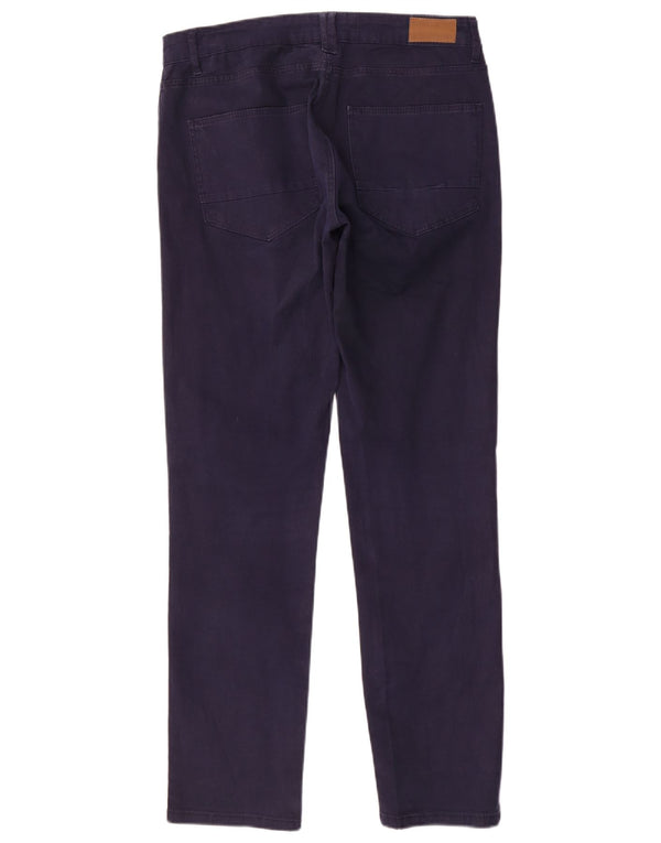 Zara Mens Slim Casual Trousers EU 42 Large W32 L31 Navy Blue Cotton