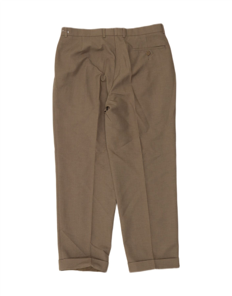 MARKS & SPENCER Mens Pegged Suit Trousers W34 L29 Beige Polyester Vintage Marks & Spencer and Second-Hand Marks & Spencer from Messina Hembry 