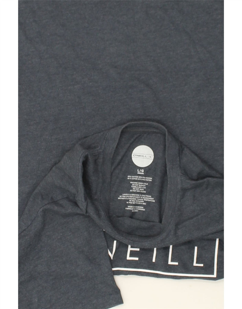 O'NEILL Womens Graphic T-Shirt Top UK 14 Large Grey Cotton | Vintage O'Neill | Thrift | Second-Hand O'Neill | Used Clothing | Messina Hembry 