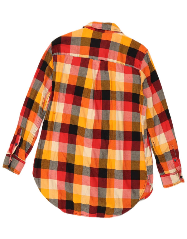 Benetton Womens Oversized Shirt Dress UK 6 XS Multicoloured Check Cotton