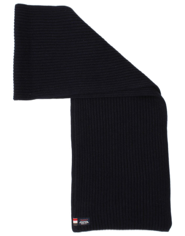 Superdry Mens Knit Rectangle Scarf One Size Navy Blue Acrylic Classic