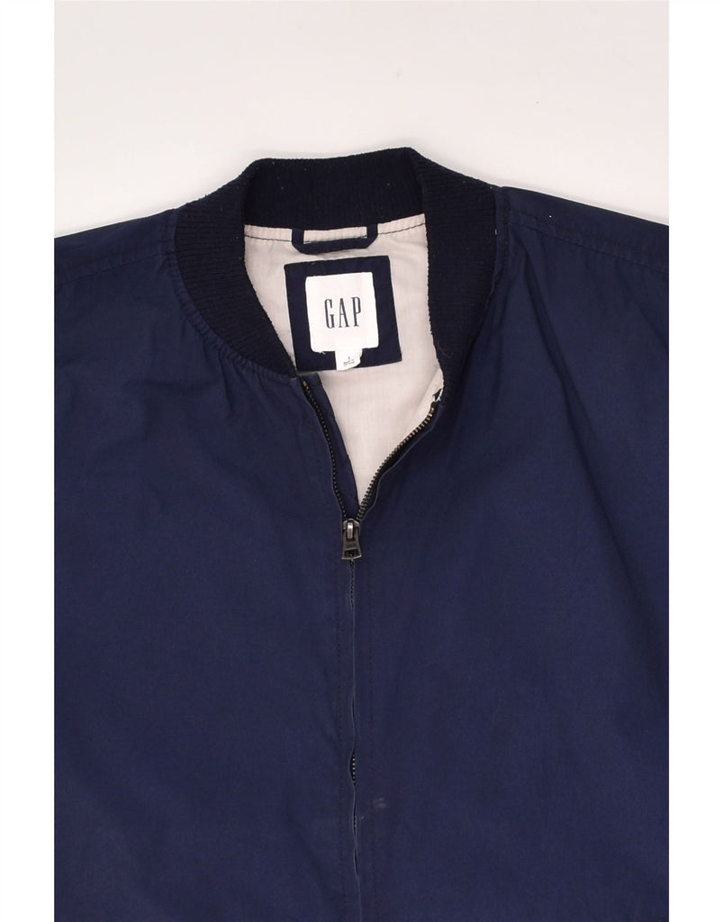 GAP Mens Bomber Jacket UK 40 Large Navy Blue Cotton | Vintage Gap | Thrift | Second-Hand Gap | Used Clothing | Messina Hembry 