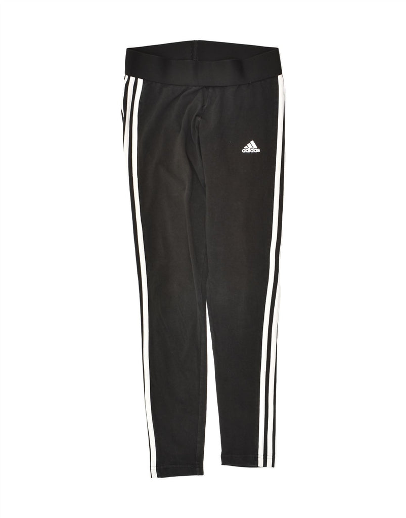 ADIDAS Womens Leggings UK 10 Small Black | Vintage Adidas | Thrift | Second-Hand Adidas | Used Clothing | Messina Hembry 