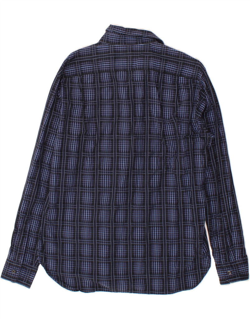 MICHAEL KORS Mens Shirt Medium Navy Blue Check Cotton Vintage Michael Kors and Second-Hand Michael Kors from Messina Hembry 