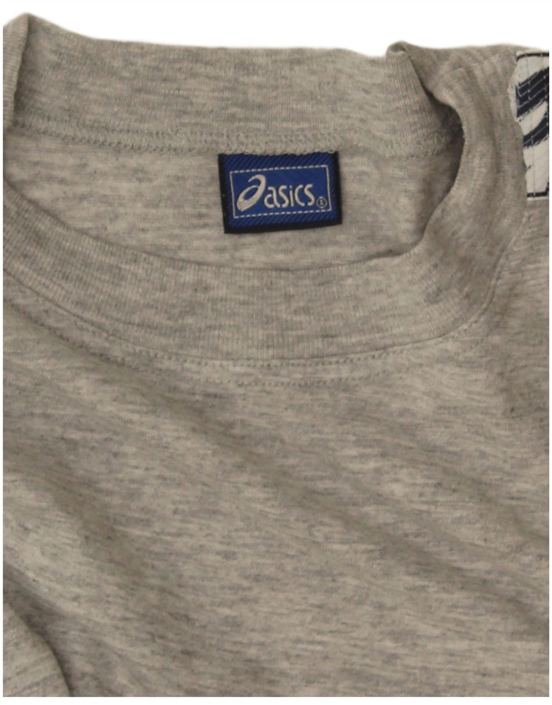 Asics Womens Crop Graphic T-Shirt Top UK 14 Medium Grey Flecked