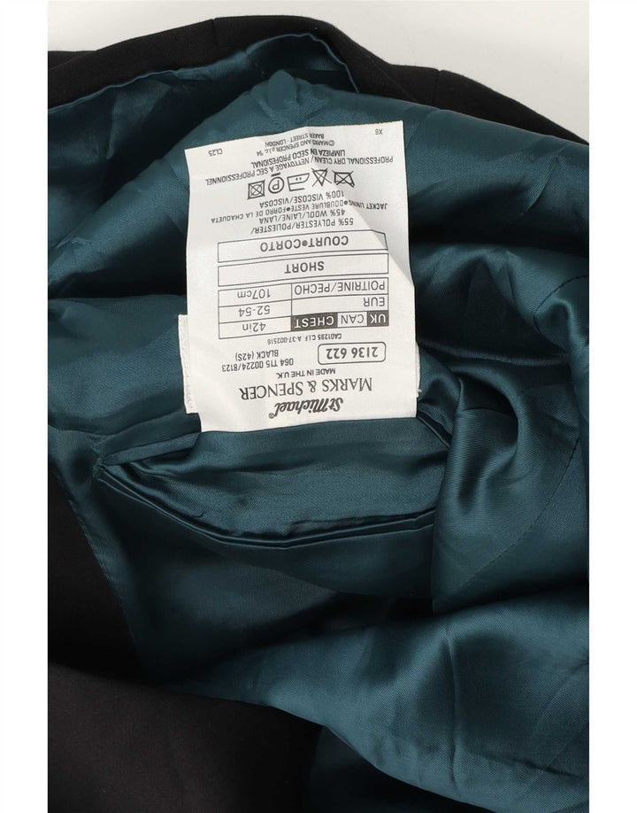 Marks & Spencer Mens St. Michael 2 Button Blazer Jacket UK 42 Large Black