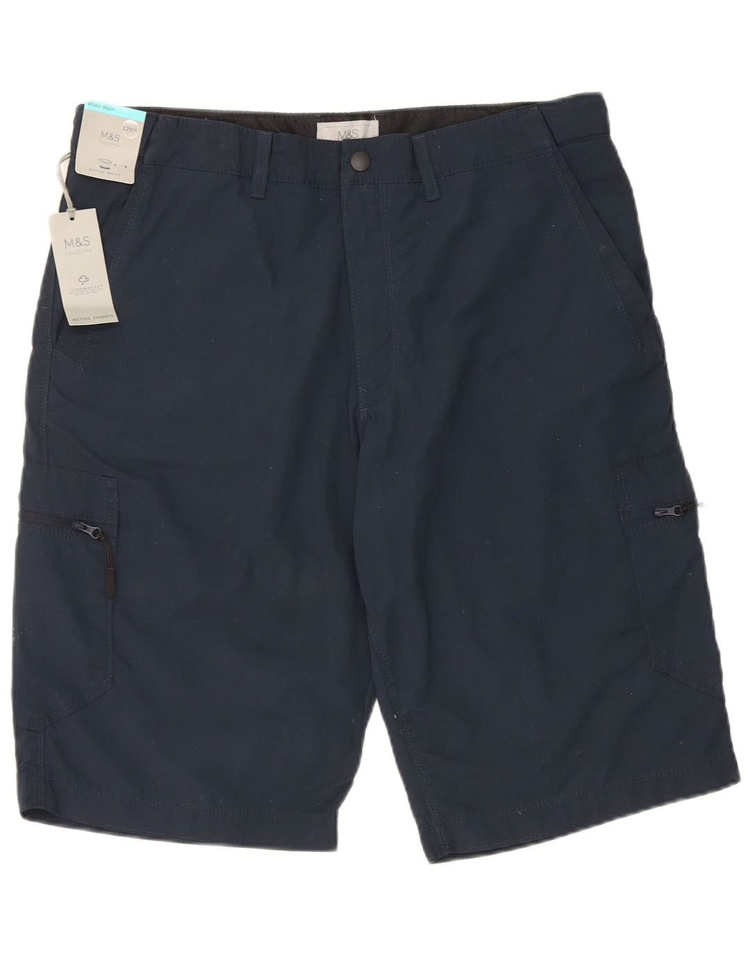 Marks & Spencer Mens Cargo Trousers W34 Large Navy Blue Cotton