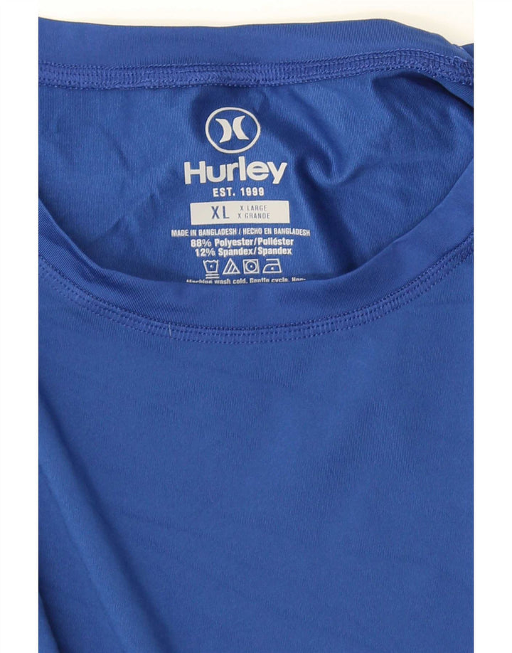 Hurley Mens Graphic Top Long Sleeve XL Blue Polyester