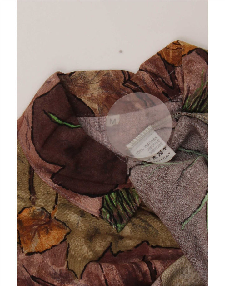 Vintage Womens Shirt UK 14 Medium Multicoloured Floral Viscose