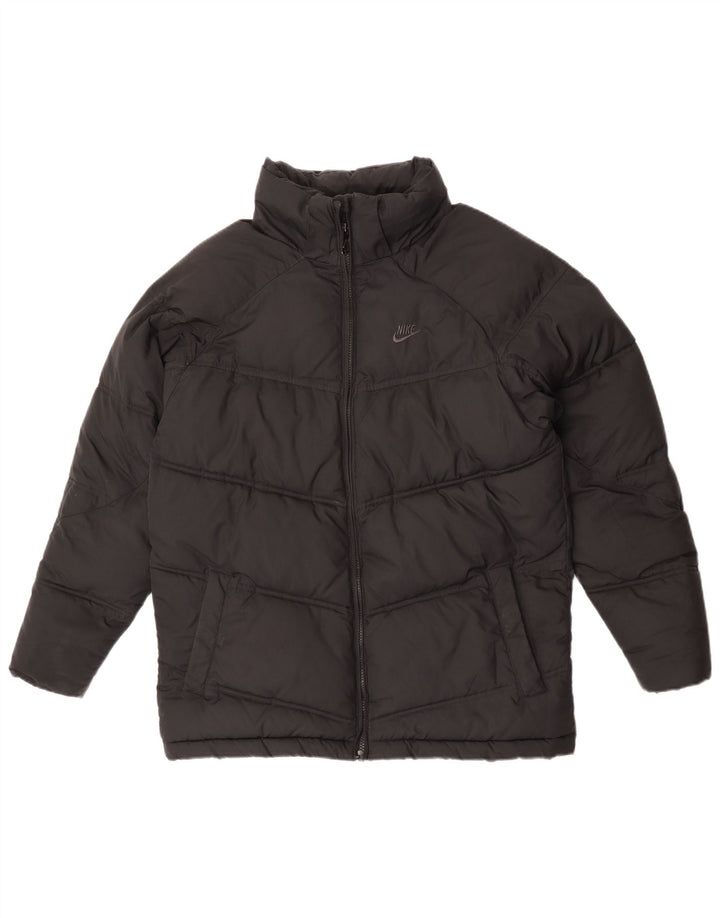 Nike Boys Hooded Padded Jacket 13-14 Years XL Black Polyester