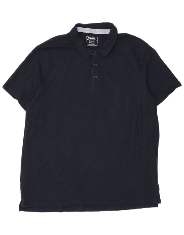 Mountain Warehouse Mens Polo Shirt 2XL Navy Blue Flecked Cotton