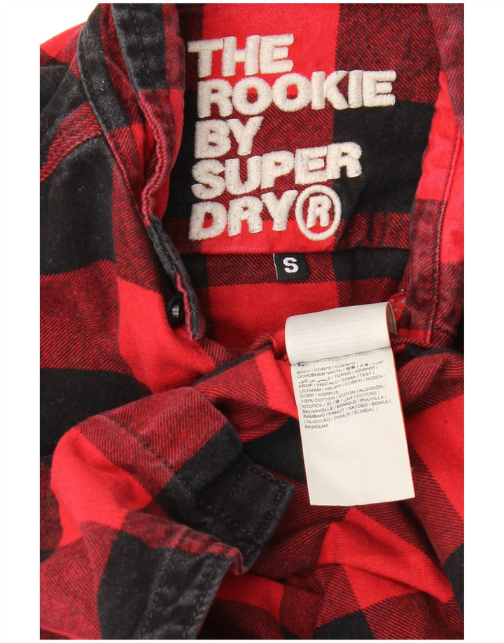 Superdry Mens The Rookie Checked Graphic Flannel Shirt Small Red Check