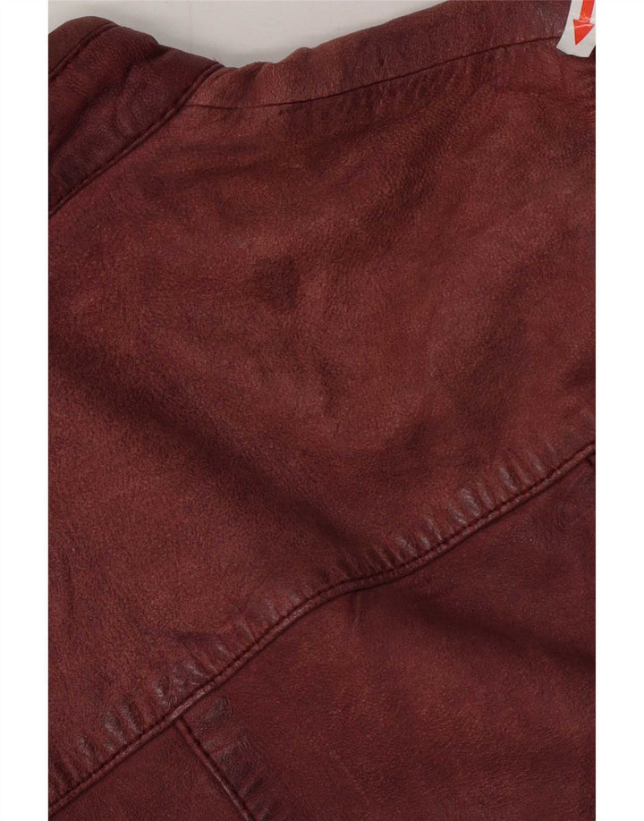 Conbipel Womens Leather Jacket IT 44 Medium Burgundy