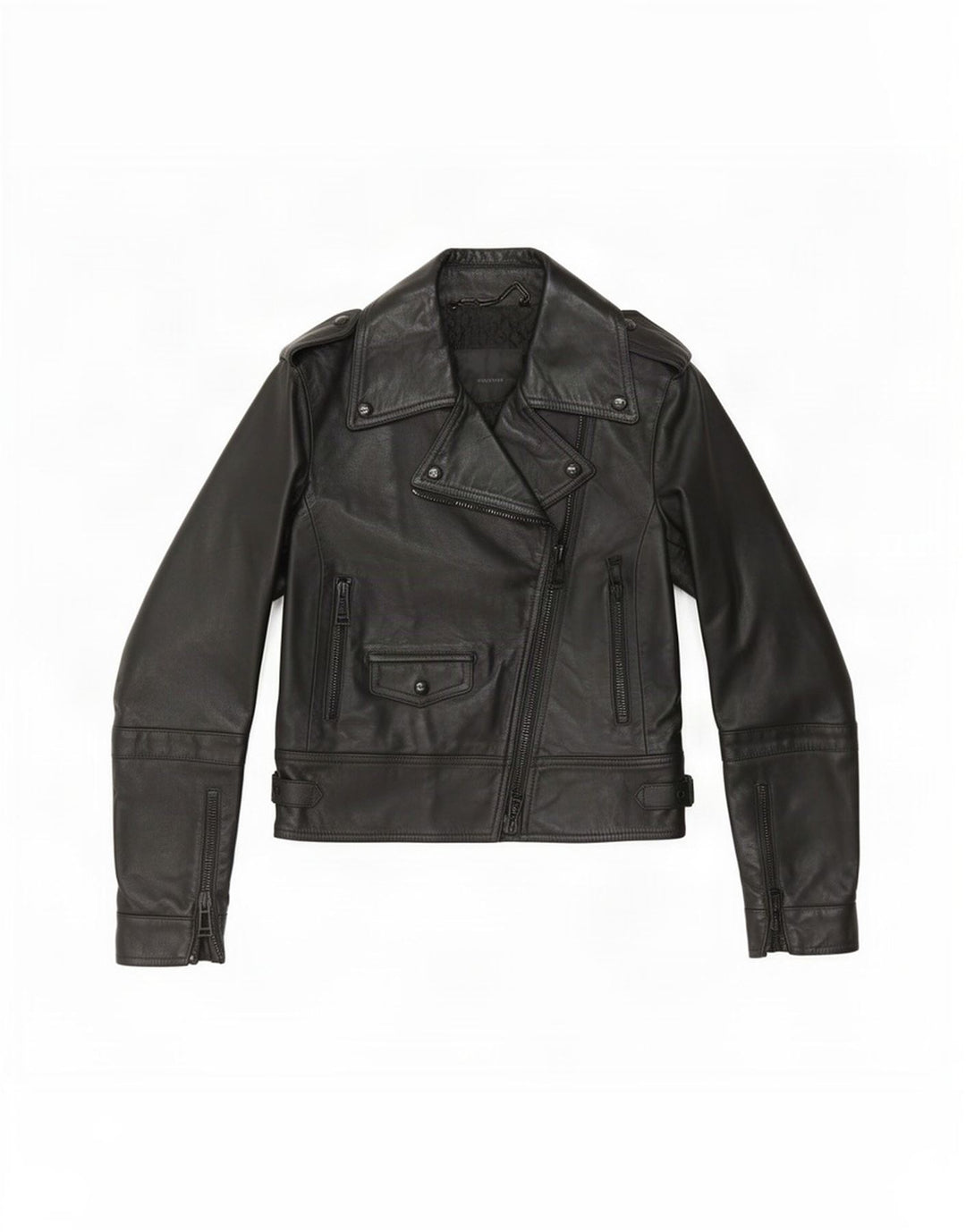 Belstaff Womens Leather Biker Jacket IT 38 XS Black