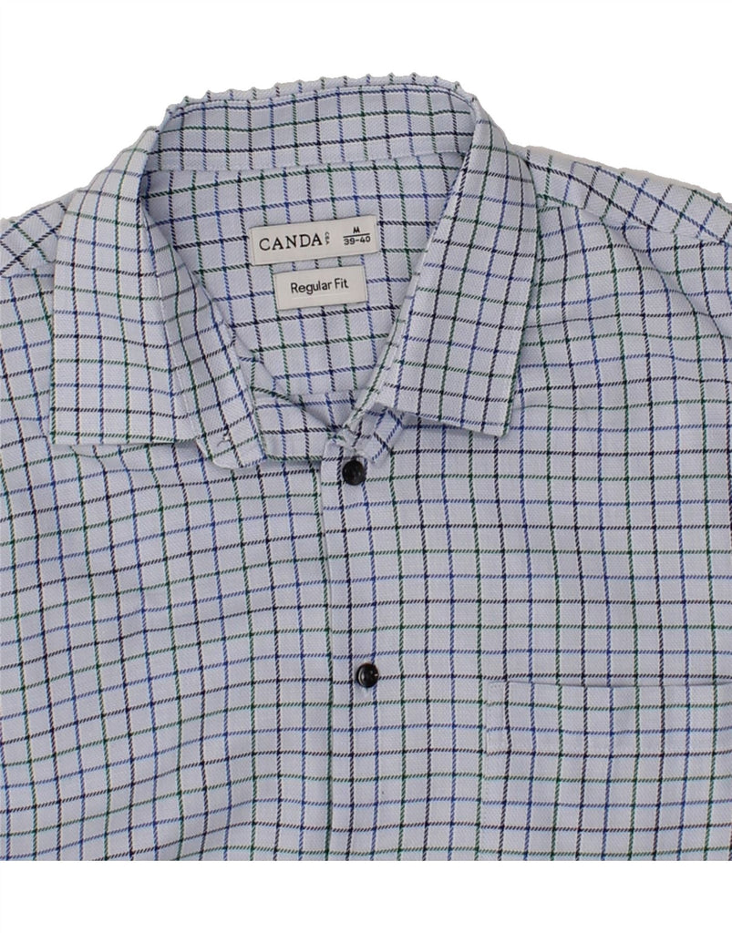 CANDA Mens Regular Fit Shirt Medium Blue Check Cotton Vintage Canda and Second-Hand Canda from Messina Hembry 