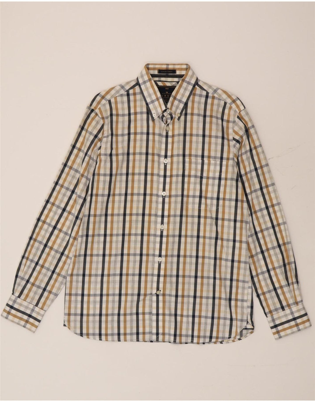 Marks & Spencer Mens Blue Harbour Shirt Medium Multicoloured Gingham Cotton