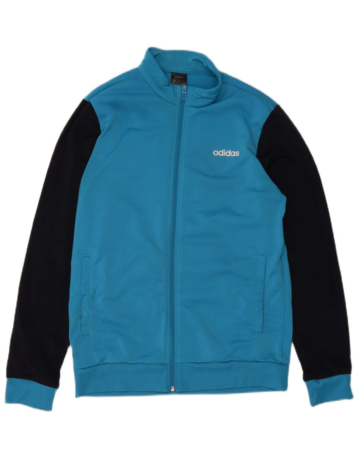 Adidas Mens Graphic Tracksuit Top Jacket Medium Blue Colourblock Polyester