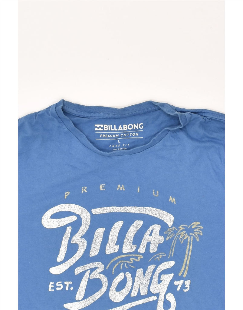 BILLABONG Mens Core Fit Graphic T-Shirt Top Large Blue Cotton | Vintage Billabong | Thrift | Second-Hand Billabong | Used Clothing | Messina Hembry 