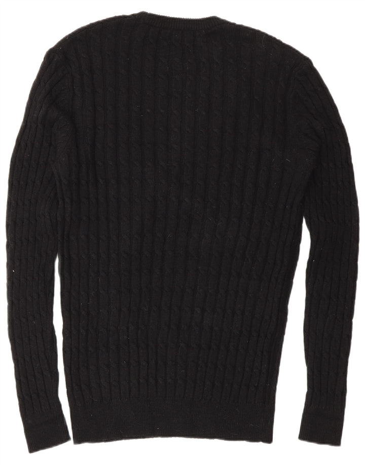 Jack Wills Mens Crew Neck Jumper Sweater Small Black