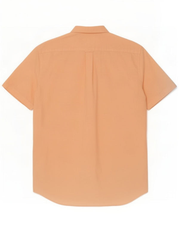 Gant Mens Short Sleeve Shirt Size 41/42 16 1/2 Large Orange Cotton