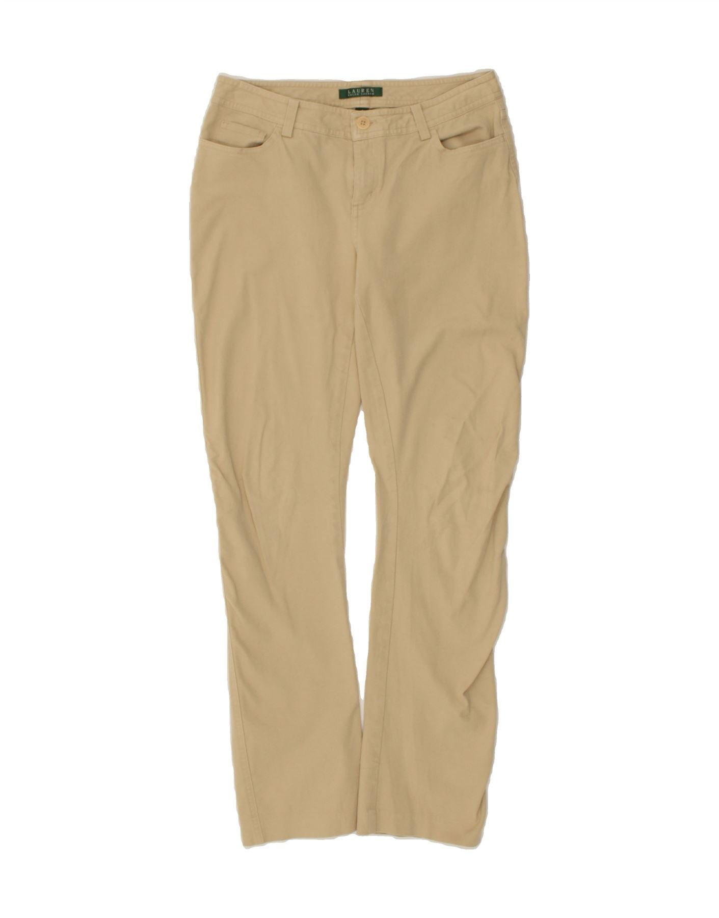 RALPH LAUREN Womens Slim Casual Trousers US 4 Small W28 L29 Beige Cotton