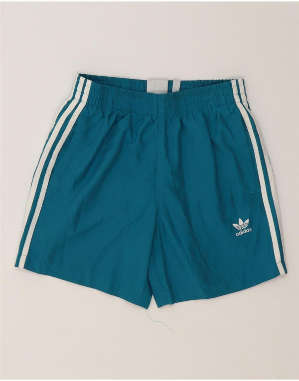 Adidas Womens Sport Shorts UK 8 Small Blue Polyester