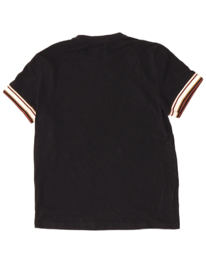 Fred Perry Mens T-Shirt Top Medium Black Colourblock Cotton