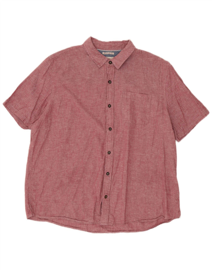 Fat Face Mens Short Sleeve Regular Fit Shirt 2XL Red Cotton