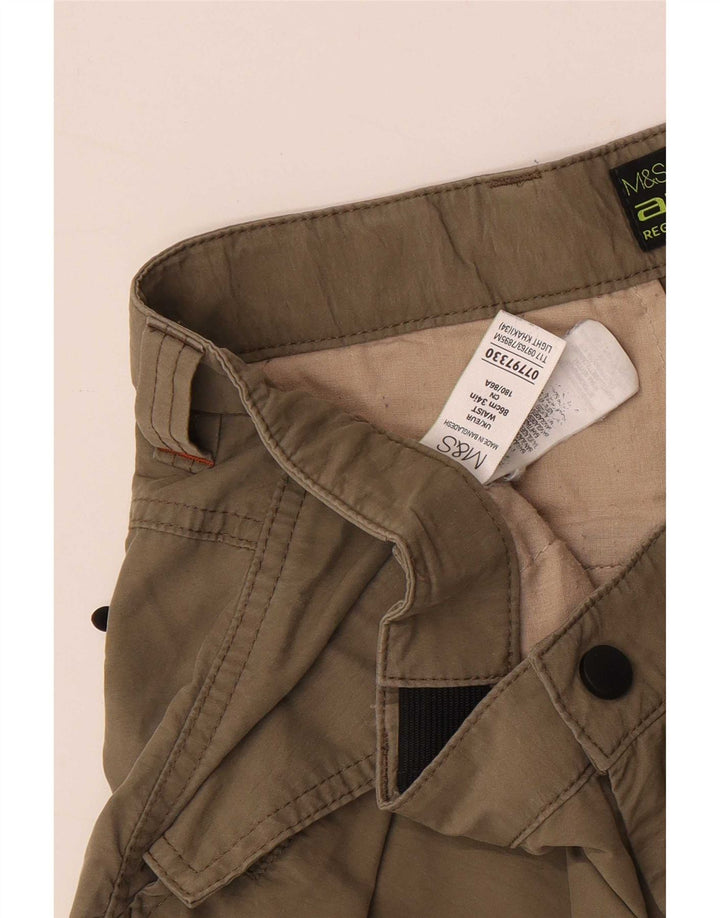 Marks & Spencer Mens Cargo Shorts W34 Large Khaki Cotton