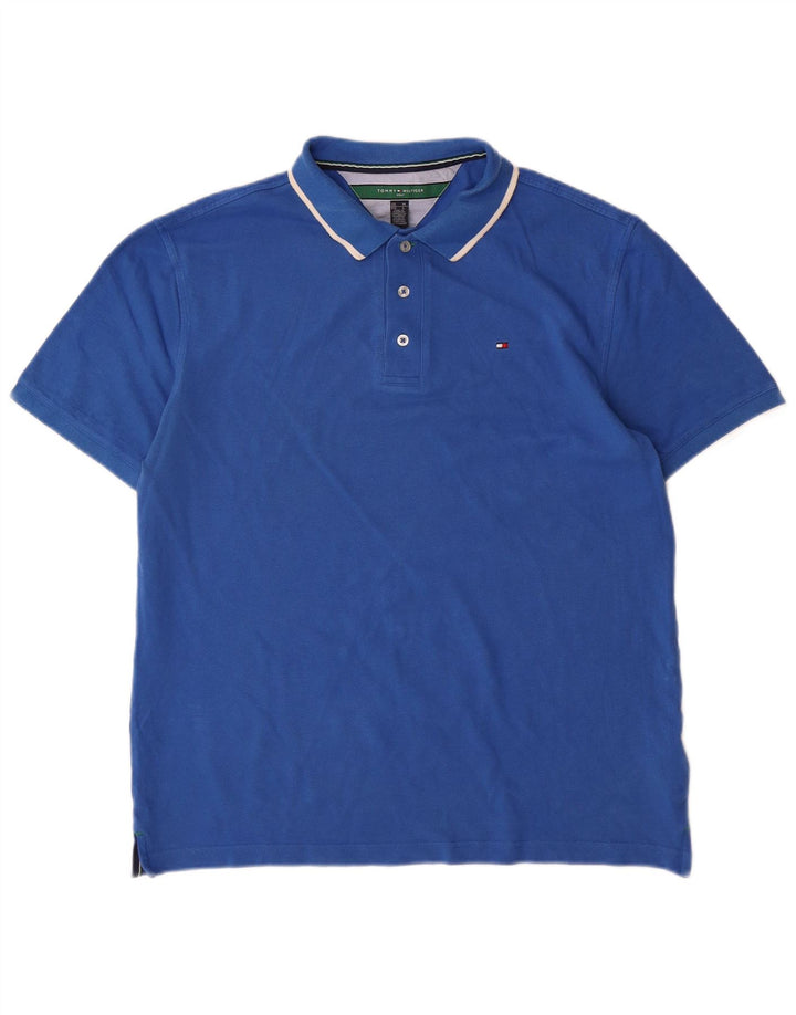 Tommy Hilfiger Mens Polo Shirt Medium Blue Cotton