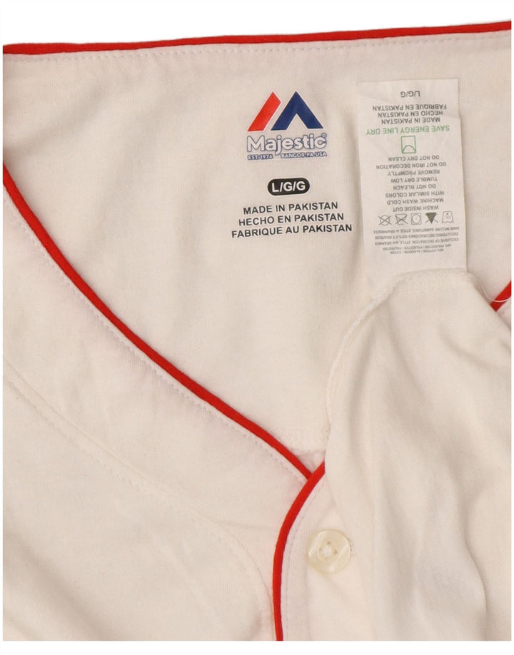 MAJESTIC Mens St. Louis Cardinals Graphic Top 3/4 Sleeve Large White