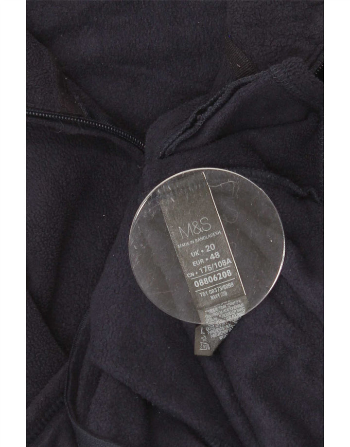 Marks & Spencer Womens Fleece Jacket UK 20 2XL Navy Blue Polyester