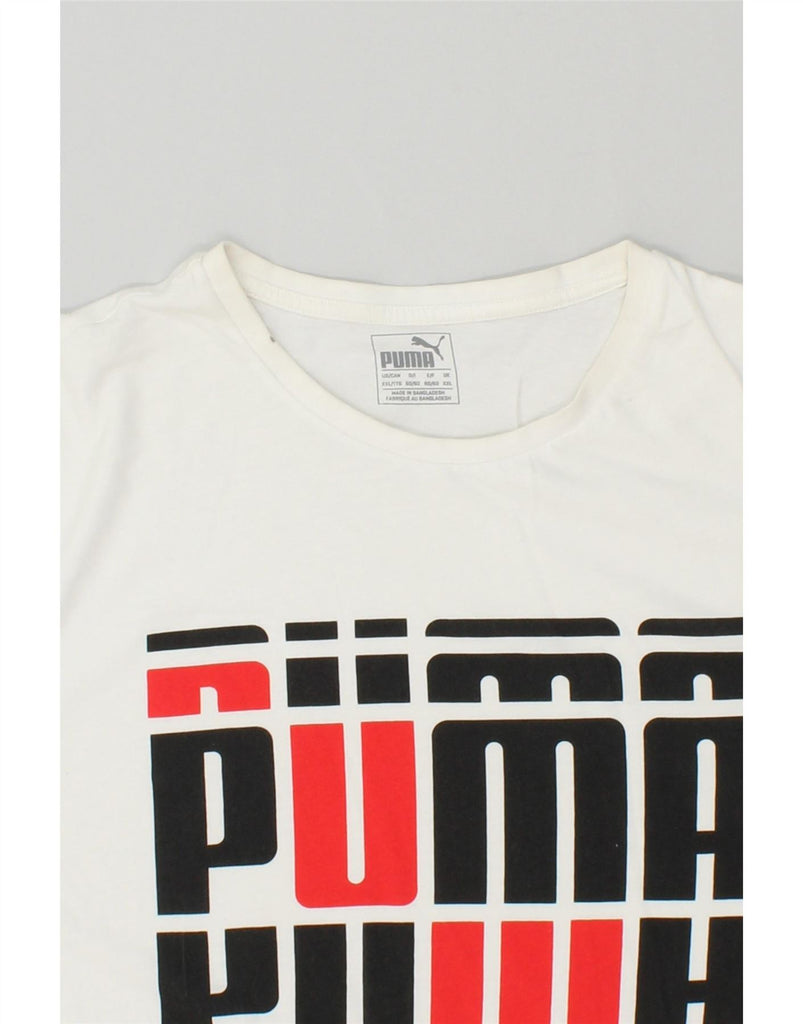 PUMA Mens Graphic T-Shirt Top 2XL White Cotton Vintage Puma and Second-Hand Puma from Messina Hembry 