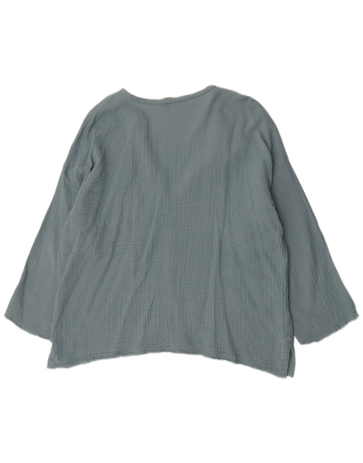 Zara Womens Oversized Tunic Top UK 18 XL Blue Cotton