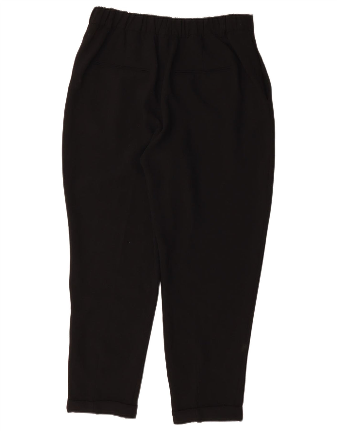 Zara Womens High Waist Cropped Trousers Large W32 L25 Black Polyester