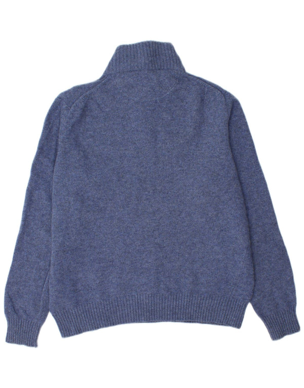 Trussardi Jeans Mens Zip Neck Jumper Sweater 3XL Blue Wool