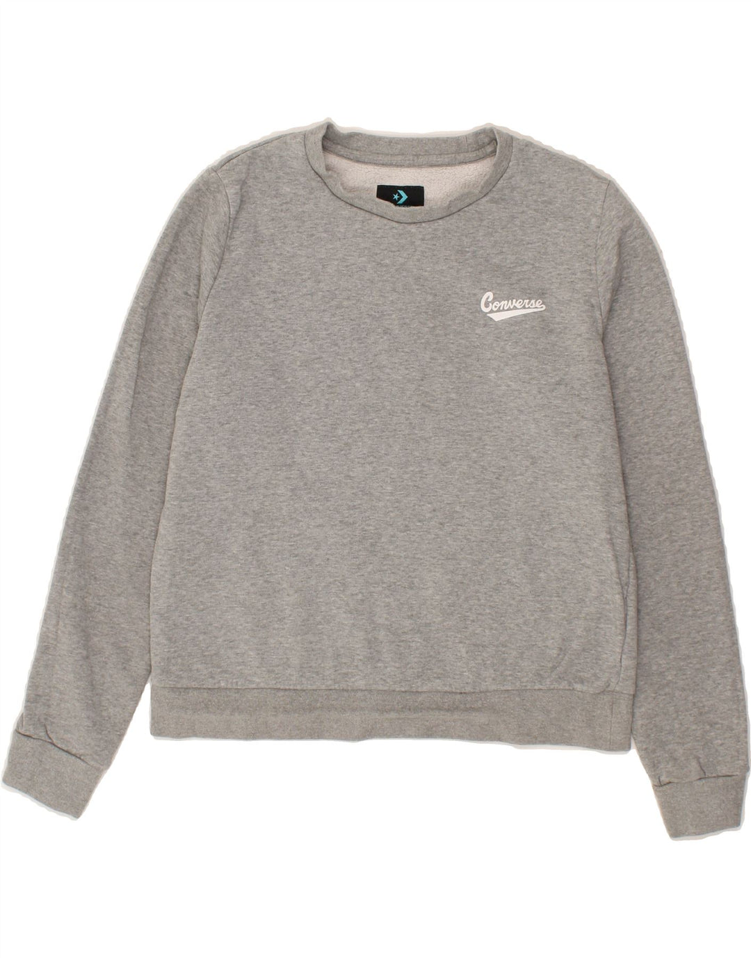CONVERSE Womens Crop Sweatshirt Jumper UK 16 Large Grey Cotton Vintage Converse and Second-Hand Converse from Messina Hembry 