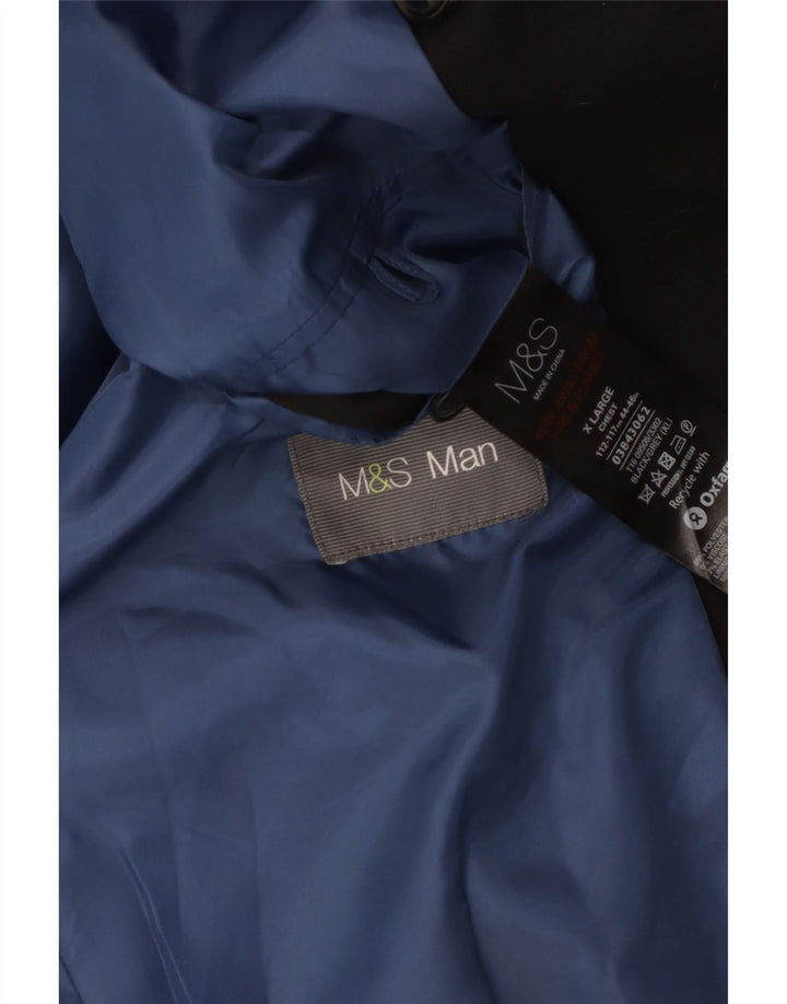 Marks & Spencer Mens Pea Coat UK 44/46 XL Black Polyester