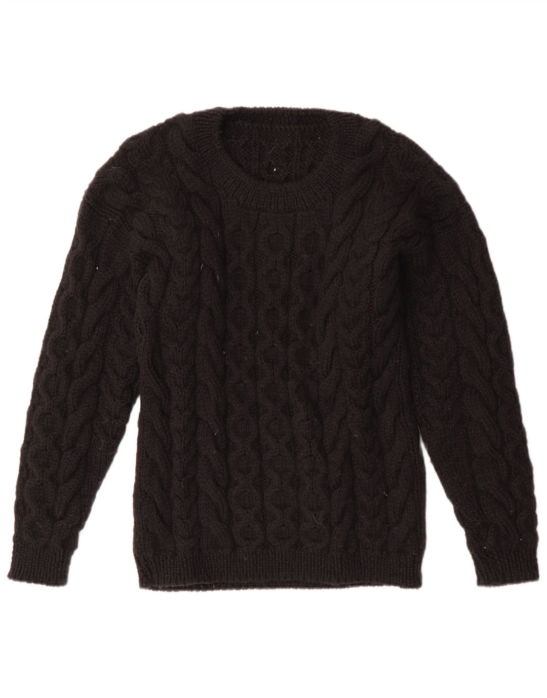 VINTAGE Womens Crew Neck Jumper Sweater UK 12 Medium Black