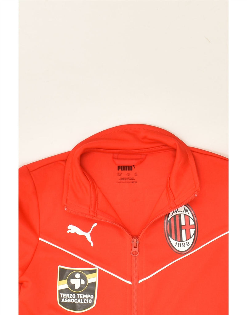 PUMA Boys AC Milan Graphic Tracksuit Top Jacket 7-8 Years Red Polyester | Vintage Puma | Thrift | Second-Hand Puma | Used Clothing | Messina Hembry 