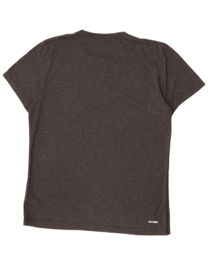 Adidas Mens Climalite T-Shirt Top Large Grey Polyester