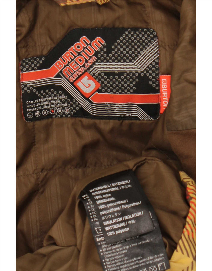 Burton Mens Hooded Ski Jacket UK 38 Medium Red Check Polyester