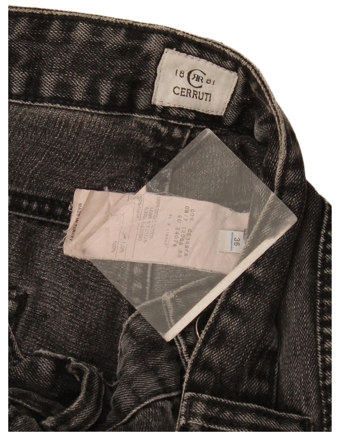 CERRUTI 1881 Mens Straight Jeans W36 L30  Black Cotton