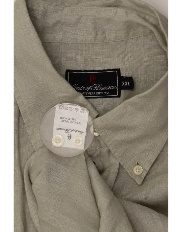 Conte of Florence Mens Shirt 2XL Grey Linen