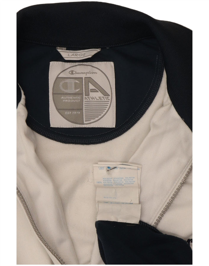 Champion Mens Tracksuit Top Jacket Large White Colourblock Polyester