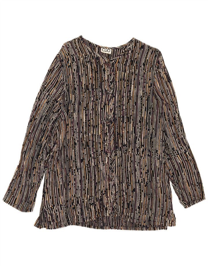 Clio Womens Shirt Blouse UK 14 Large Multicoloured Striped