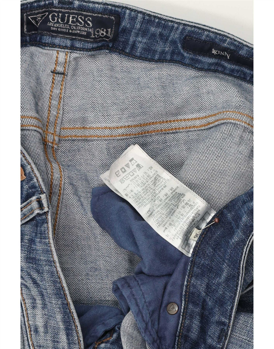 Guess Mens Denim Shorts W36 Large Blue Cotton